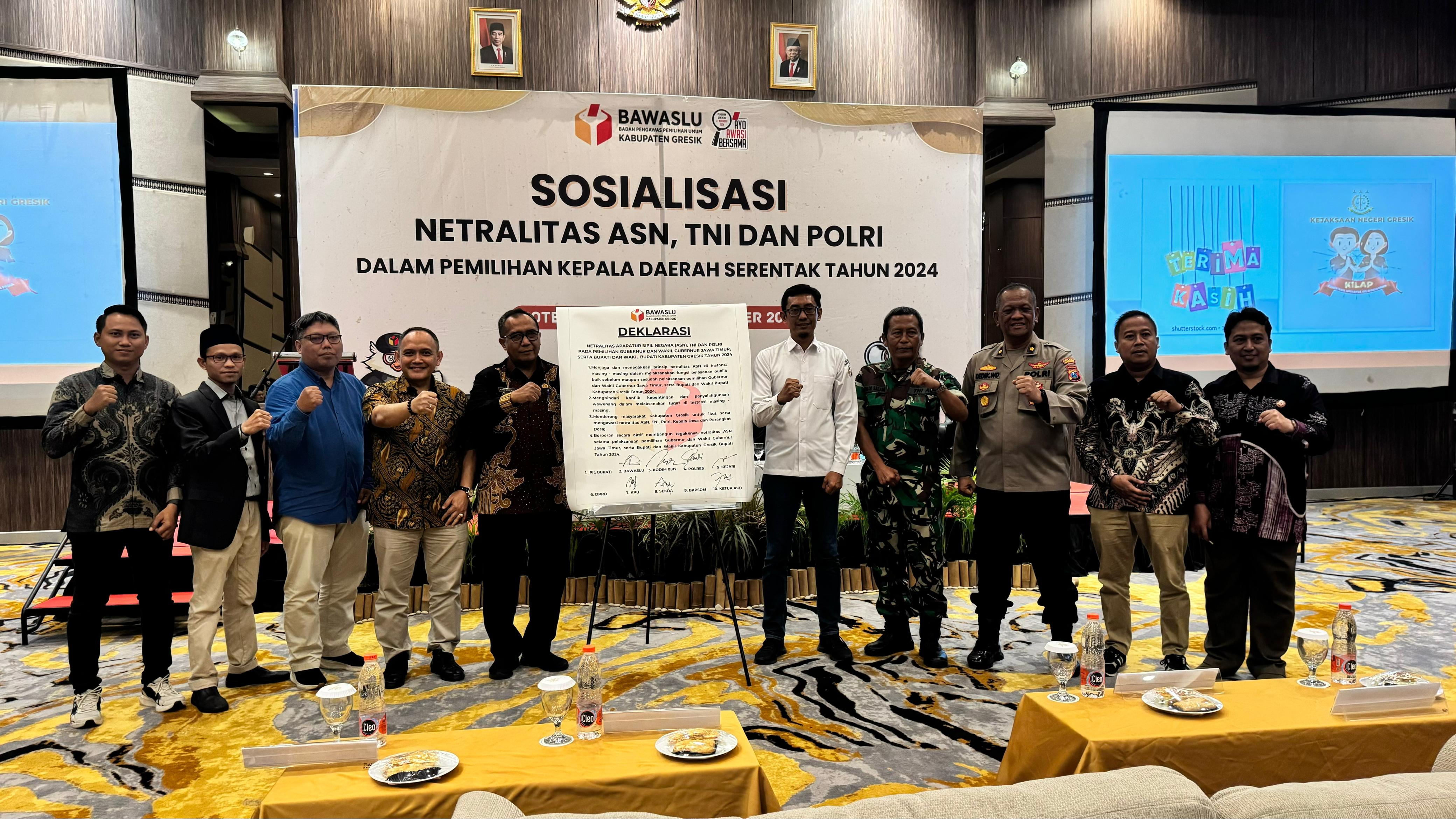 Bawaslu Gresik bersama Forkopimda deklarasikan netral dalam Pilkada