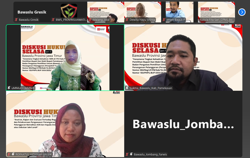 Bawaslu Gresik Ikuti Diskusi Hukum