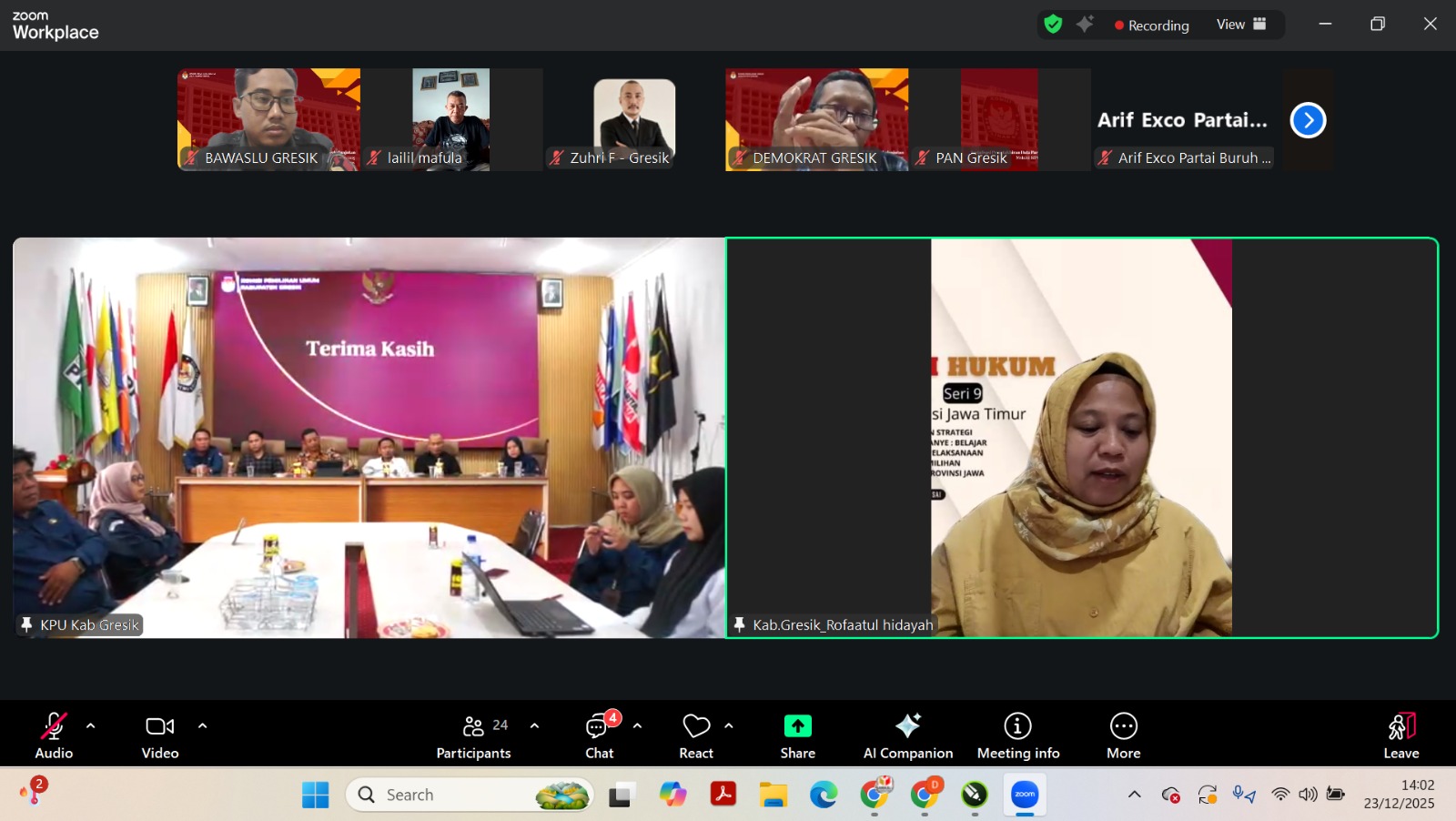 zoom dengan KPU Gresik