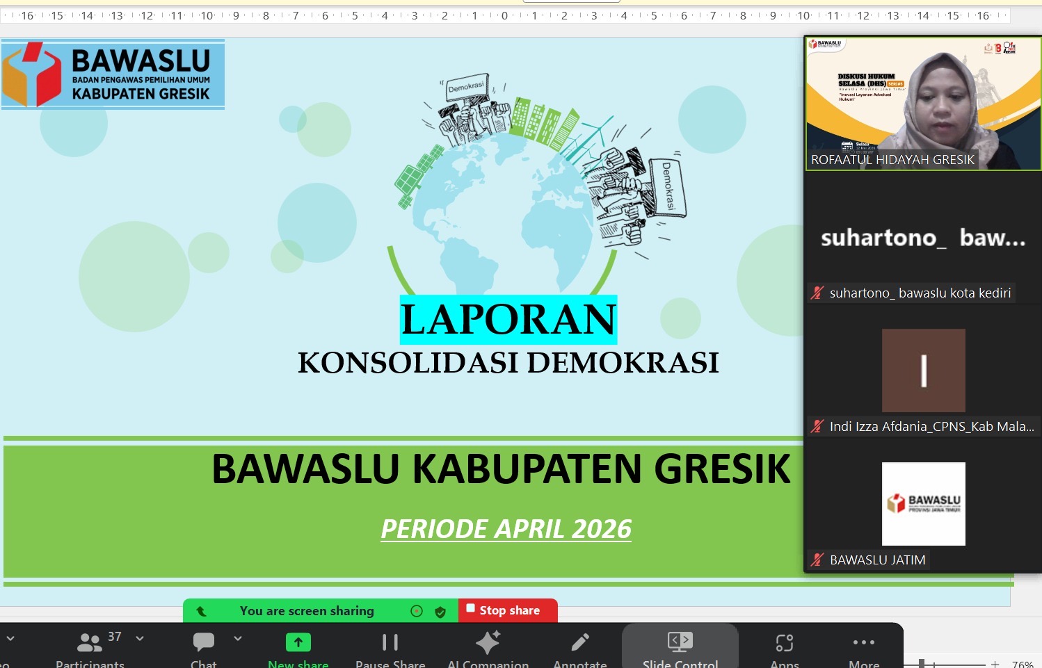 Zoom Bawaslu Jatim
