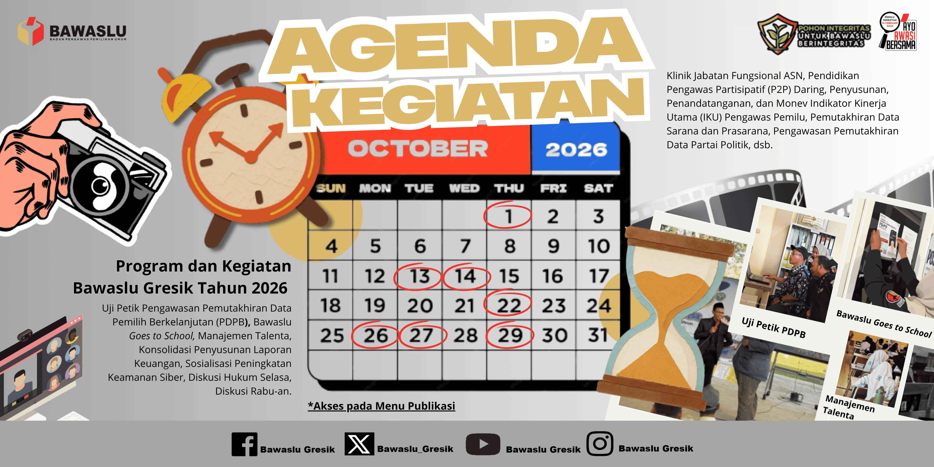 Banner Agenda Kegiatan Bawaslu Gresik 2026 
