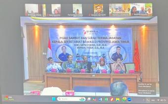 Bawaslu Jawa Timur gelar acara pisah sambut kepala sekretariat Bawaslu Jawa Timur